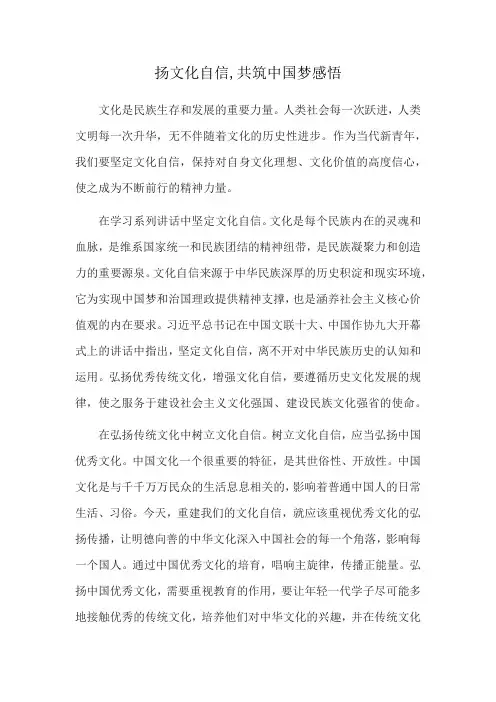 扬文化自信,共筑中国梦感悟
