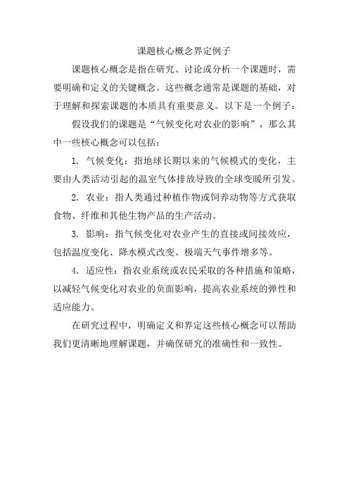 课题核心概念界定例子