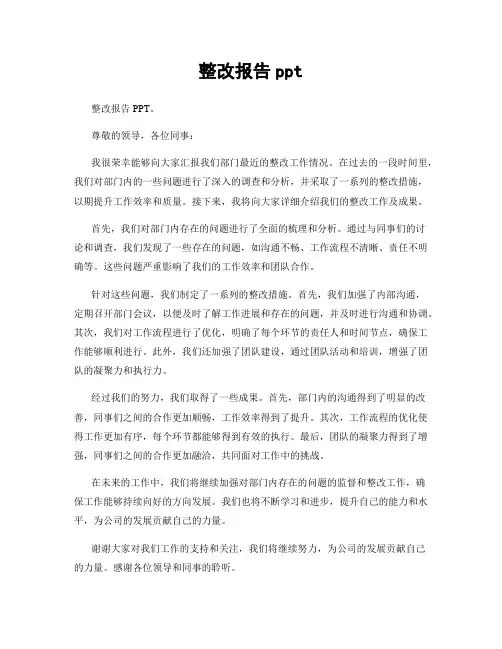 整改报告ppt
