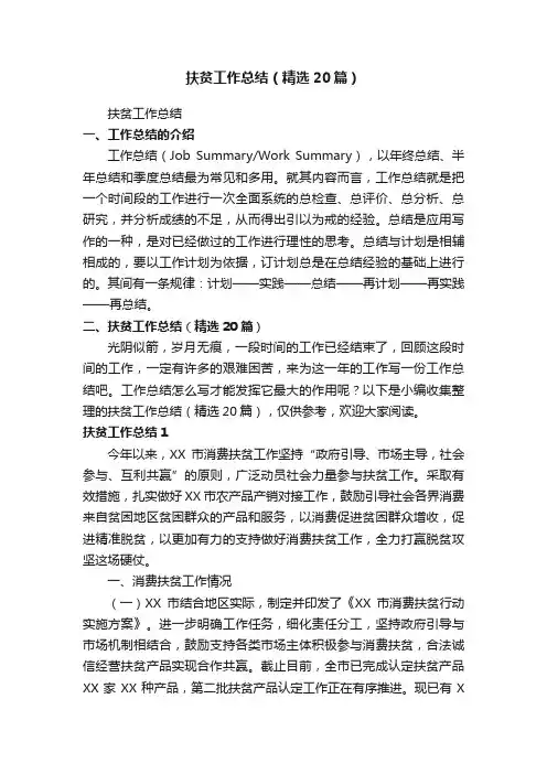 扶贫工作总结（精选20篇）