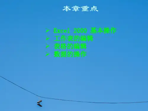 计算机基础课件ppt第九讲EXCEL基本操作
