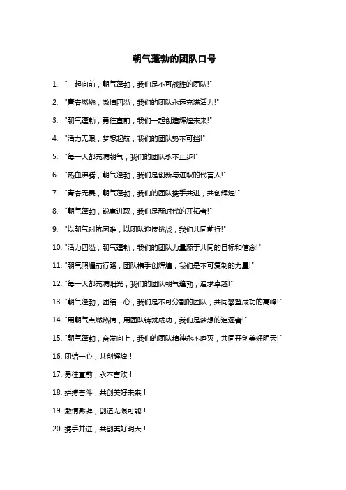 朝气蓬勃的团队口号