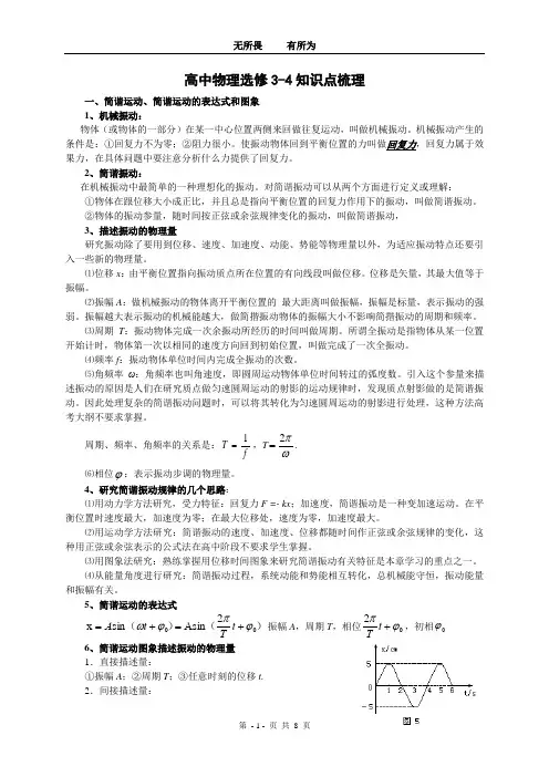 选修3-4知识点整理打印版
