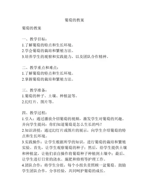 葡萄的教案