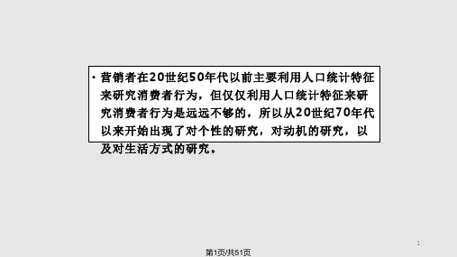 消费者行为学个性自我概念和生活方式PPT课件
