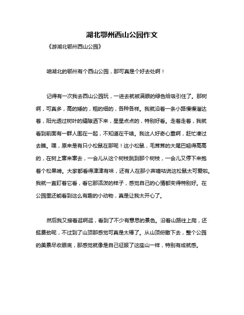 湖北鄂州西山公园作文