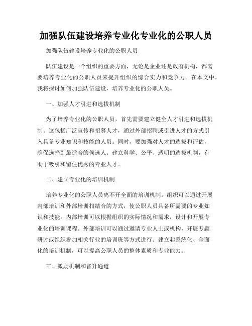 加强队伍建设培养专业化专业化的公职人员
