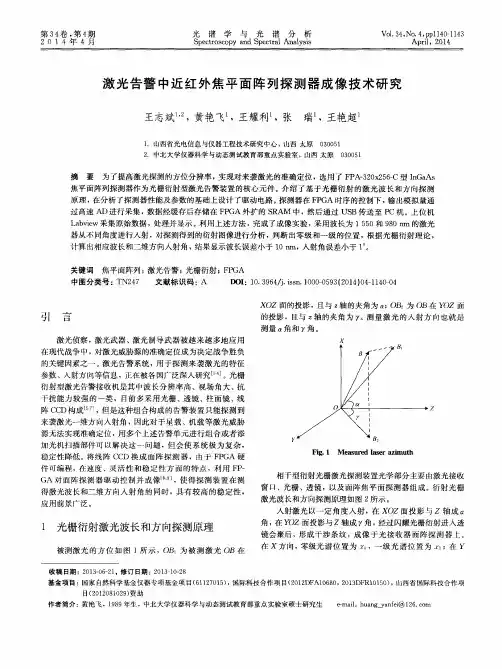 激光告警中近红外焦平面阵列探测器成像技术研究