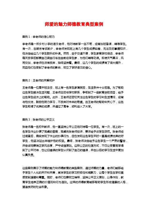 师爱的魅力师德教育典型案例