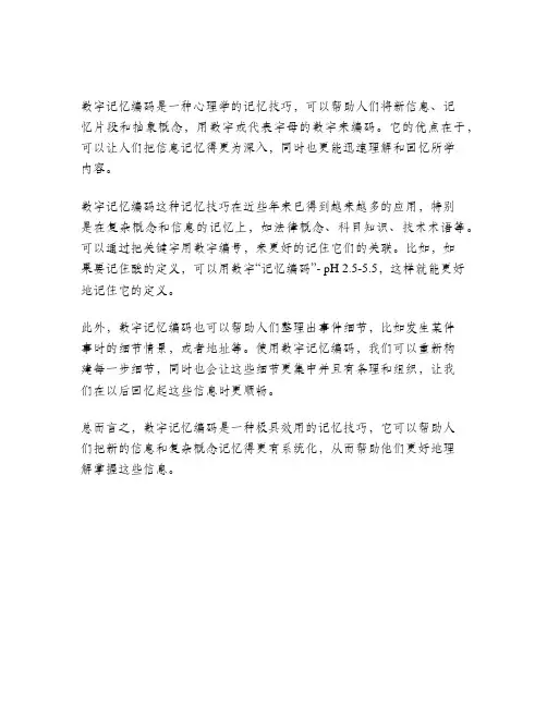数字记忆编码