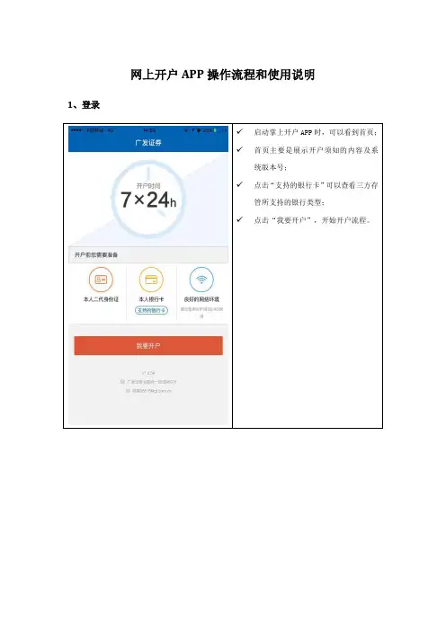 网上开户APP操作流程和使用说明