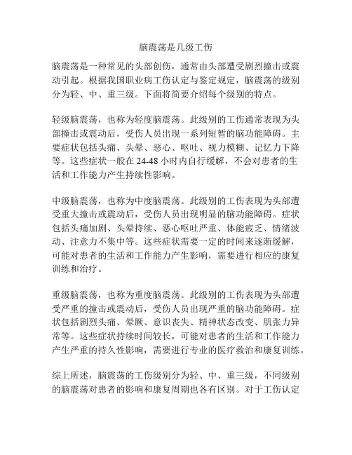 脑震荡是几级工伤