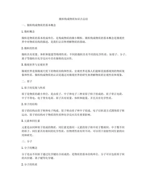 微粒构成物质知识点总结