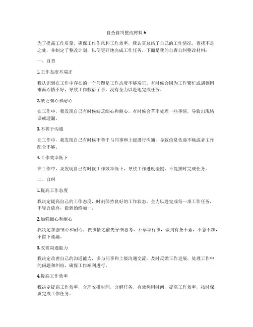 自查自纠整改材料6