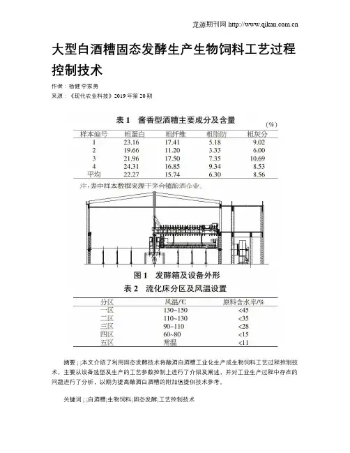 大型白酒糟固态发酵生产生物饲料工艺过程控制技术