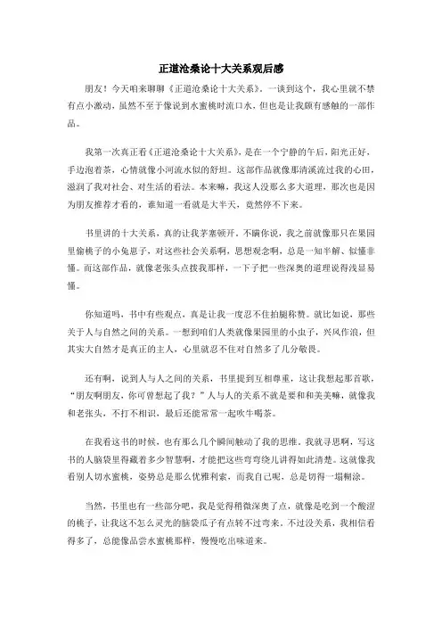 正道沧桑论十大关系观后感