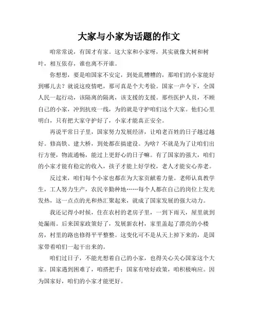 大家与小家为话题的作文