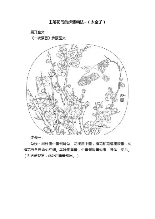 工笔花鸟的步骤画法~（太全了）