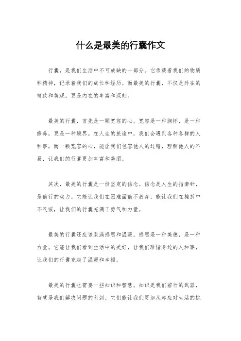 什么是最美的行囊作文
