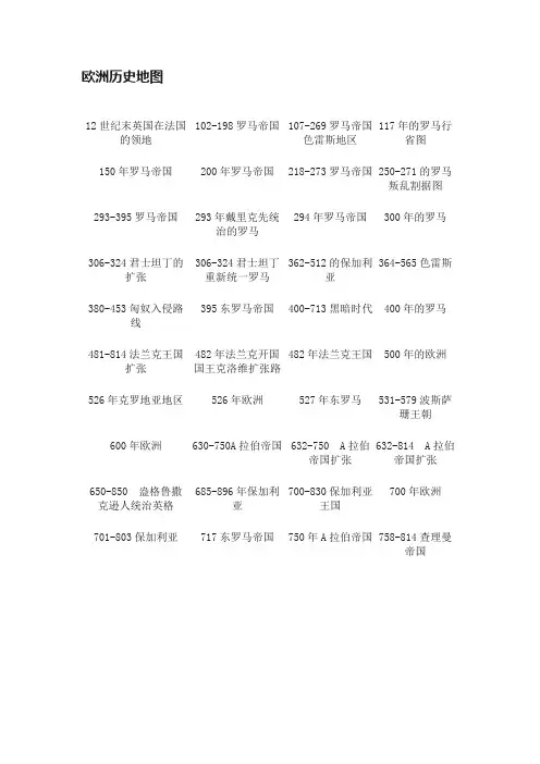 欧洲历史地图