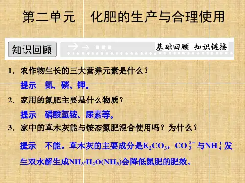 化肥的生产与合理使用课件