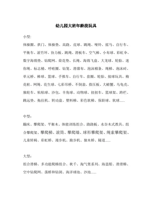 幼儿园大班年龄段玩具