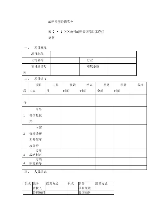 王家荣战略治理咨询实务全套资料