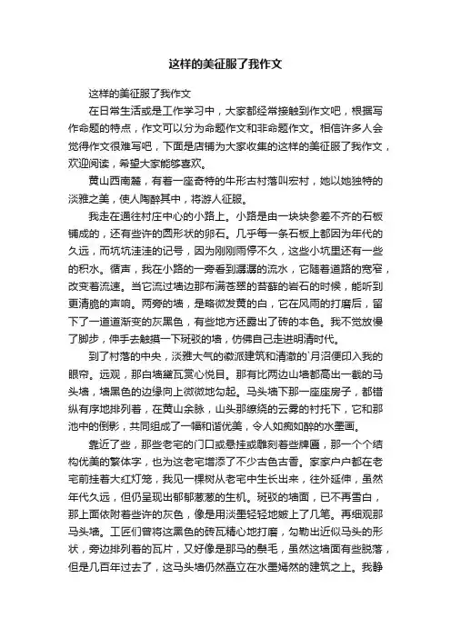 这样的美征服了我作文