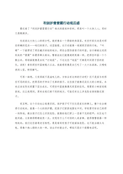 利剑护雷雷霆行动观后感