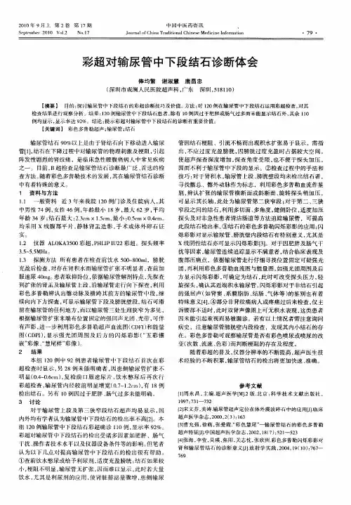 彩超对输尿管中下段结石诊断体会