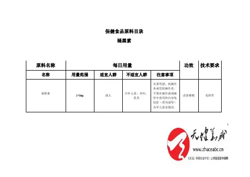 保健食品原料目录褪黑素的技术要求及起草说明(2019版)