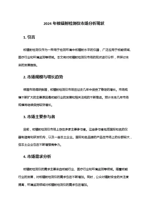 2024年核辐射检测仪市场分析现状
