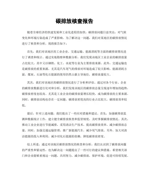 碳排放核查报告