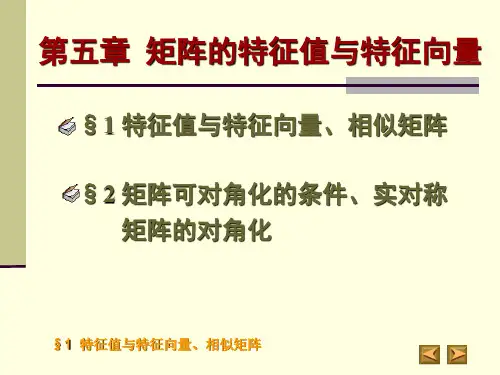 线性代数矩阵特征值及特征向量