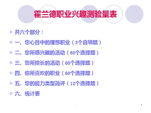 霍兰德职业兴趣测评量表(珍藏版)