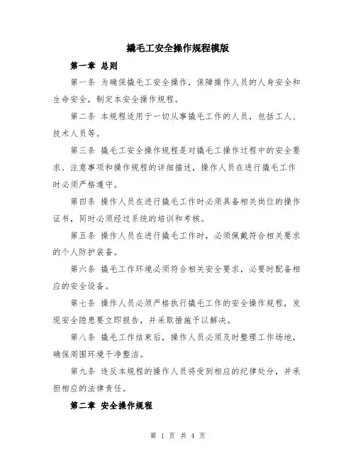 撬毛工安全操作规程模版