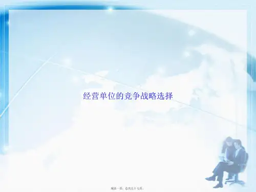 经营单位的竞争战略选择2讲课文档