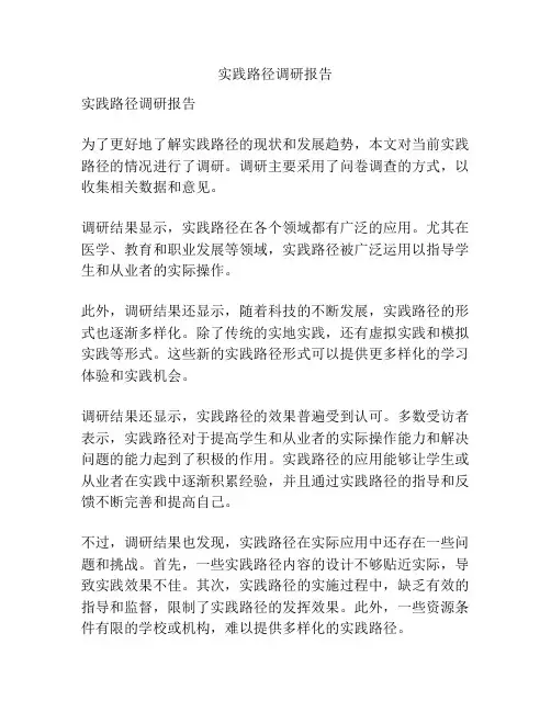 实践路径调研报告