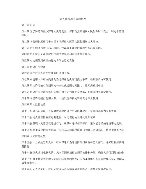 野外违规用火管理制度