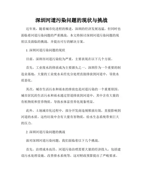 深圳河道污染问题的现状与挑战