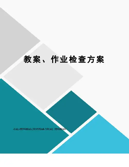 教案、作业检查方案