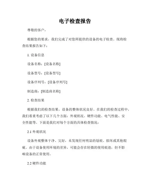 电子检查报告
