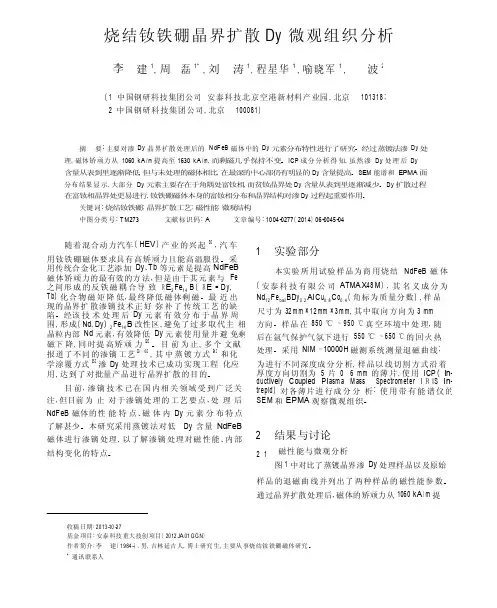 烧结钕铁硼晶界扩散Dy微观组织分析