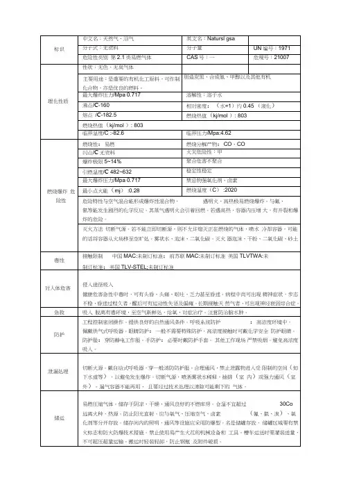 (完整版)天然气的理化性质及危险特性