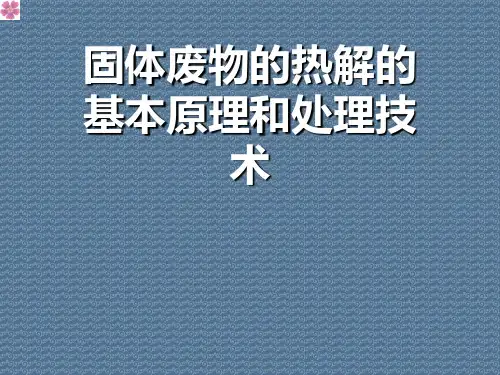 固体废物的热解的基本原理和处理技术