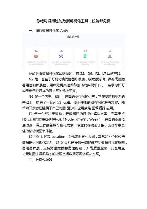 你绝对没用过的数据可视化工具，统统都免费