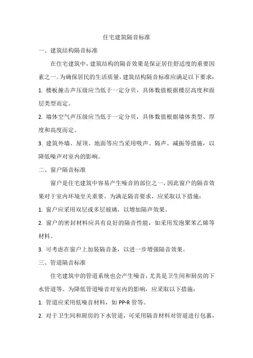 住宅建筑隔音标准