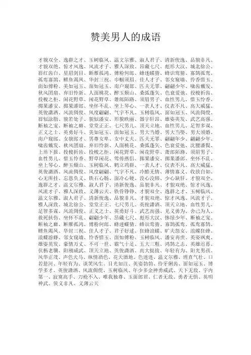 赞美男人的成语