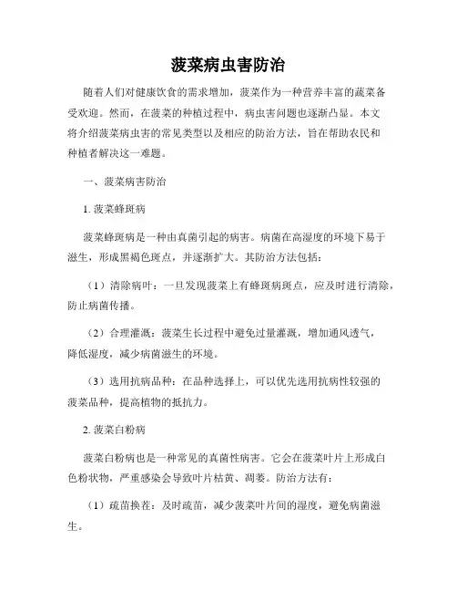 菠菜病虫害防治