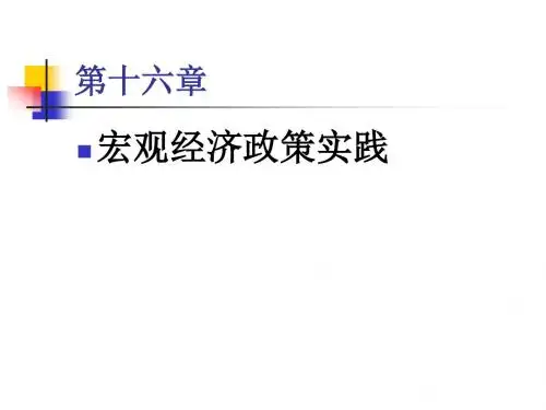 16第十六章 宏观经济政策实践.